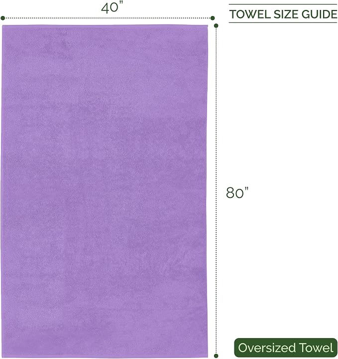 Elegant Comfort Three Line Popcorn Extra Large Luxury Bath Towel - 40" x 80" inch, Premium Hotel Spa Quality 1 Piece Oversized Bath Sheet 100% Turkish Cotton Super Soft Highly Absorbent, Lavender