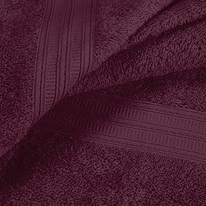 BOUTIQUO Ultra Soft Cotton Washcloths, Contains 12 Piece Face Cloths 12x12 inch, Ideal for Everyday use Face Towels, Compact & Lightweight Multi Purpose Washcloths - Burgundy
