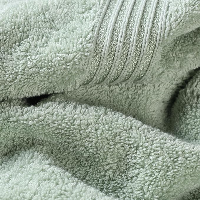 Superior Egyptian Cotton 9-Piece Towel Set, Assorted Towels for Home Bathroom, Guest Bath Decor Essentials, Includes 3 Bath, 3 Hand, 3 Face Towels/Washcloths, Quick Dry, Absorbent - Sage