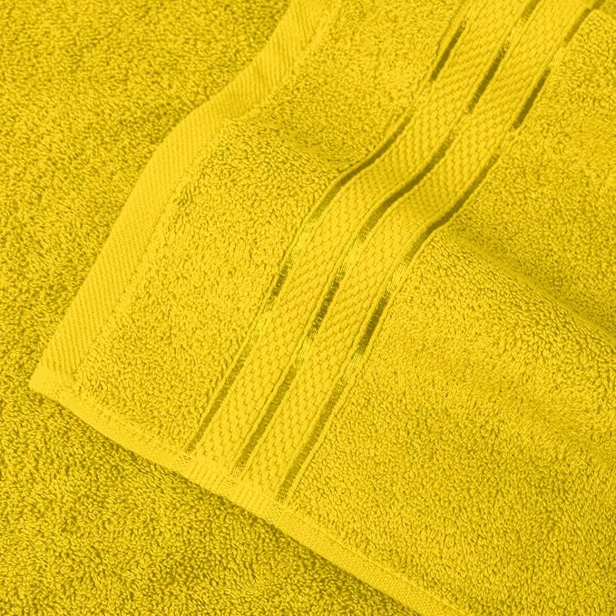 Elegant Comfort Three Line Popcorn Extra Large Luxury Bath Towel - 40" x 80" inch, Premium Hotel Spa Quality 1 Piece Oversized Bath Sheet 100% Turkish Cotton Super Soft Highly Absorbent, Yellow