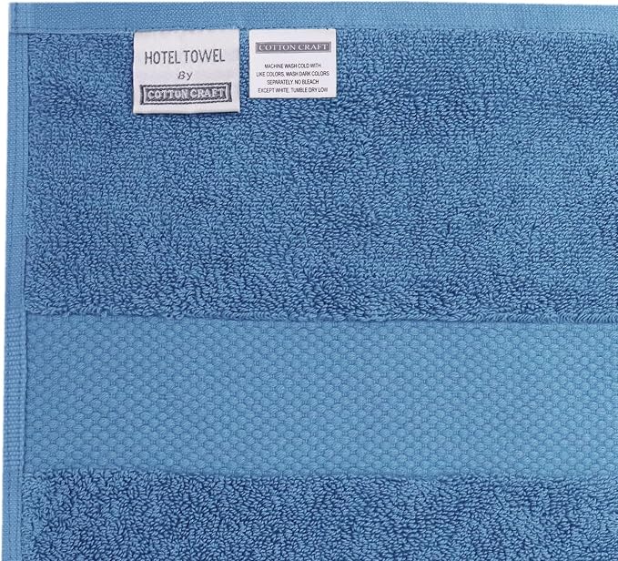 COTTON CRAFT Hotel Spa Luxury Bath Sheet - 2 Pack Oversized Extra Large 40 x 80 Towels - Heavyweight 700 GSM Pure 2 Ply Ringspun Cotton - Soft Absorbent Everyday Use Easy Care Bath Towel Set - Blue