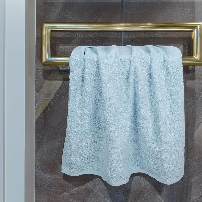 Tens Towels Pack of 4 Soft Bath Towels, 100% Cotton, 27 x 54 Inches, Lightweight & Quick-Dry, Ideal for Daily Bathroom Use, Practical & Comfortable, Sky Blue