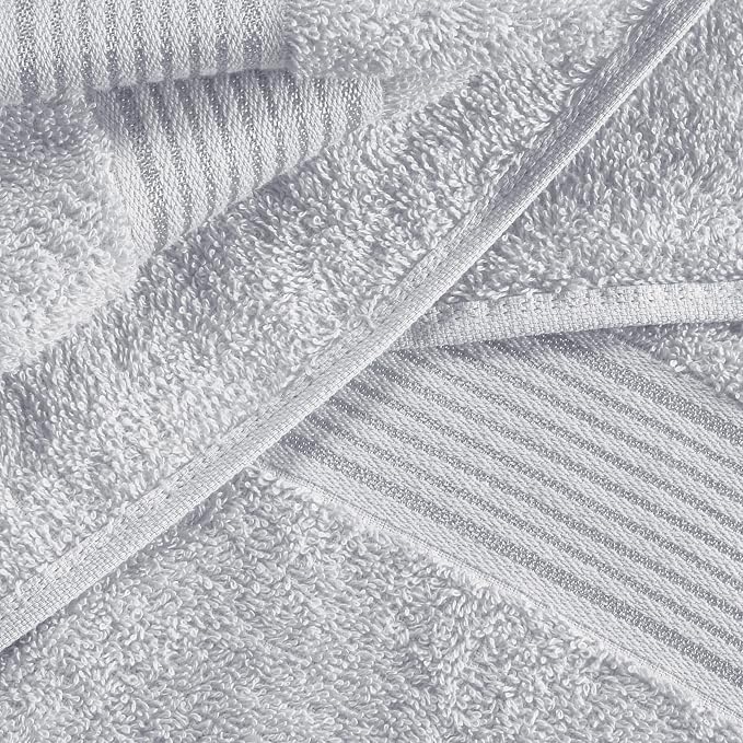 Belizzi Home Cotton 2 Pack Oversized Bath Sheet 35x70, Large Bath Sheet, Ultra Soft, Absorbent, Compact, Eco-Friendly, Recyclable, Quick Drying and Lightweight Towel - Light Grey