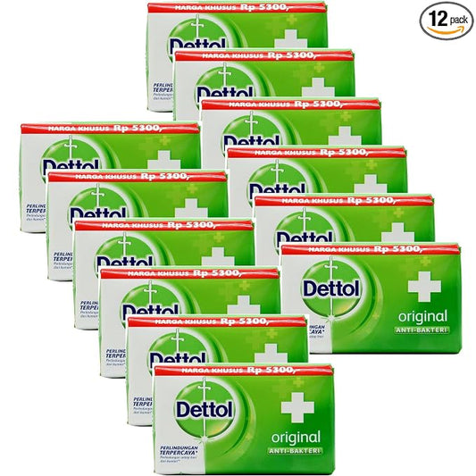 Dettol Anti-Bacterial Hand and Body Bar Soap, Original, 110 Gr / 3.88 Oz (Pack of 12)