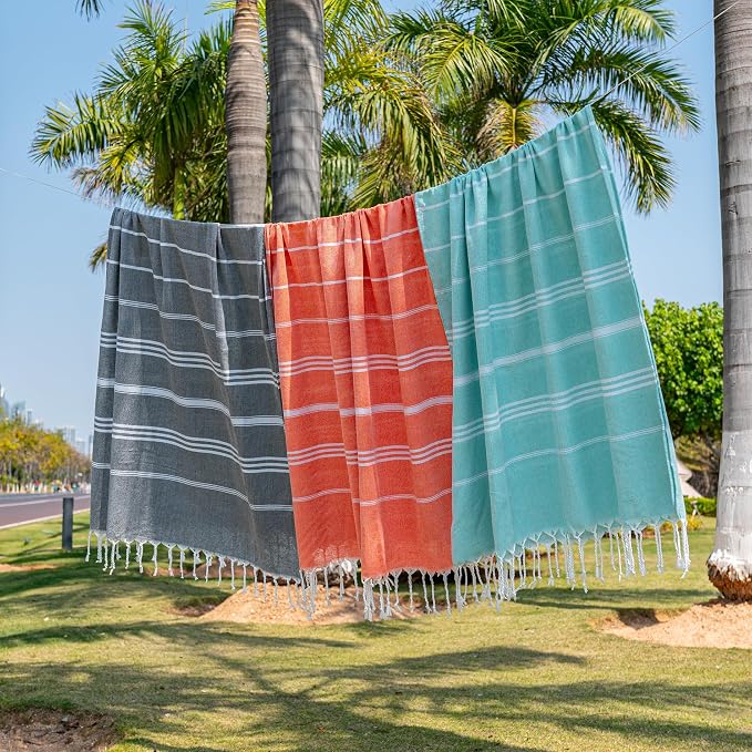 Aegero Turkish Beach Towel, 36"x71" Quick Dry Sand Free Oversized Bath Pool Swim Towel, Lightweight Travel Turkish Towels Vacation Essentials, Pink