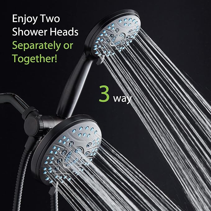 Hotel Spa AquaCare for California As-Seen-On-TV High Pressure Handheld Rain 50-mode 3-way Shower Head Combo, Anti-clog Jets, 2-mode Tub & Pet Power Wash, Wall Bracket, 6 ft. Hose, Rubbed Bronze