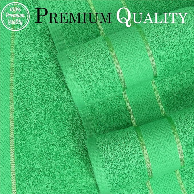 Bath Towels Set-100% Cotton-2 Bath Towels, 2 Hand Towels & 2 Washcloths-Large, Quick Dry, Absorbent, Soft & Plush, Gym, Spa, Hotel, Pool, Shower Towels -6 Piece Luxury Bathroom Towels