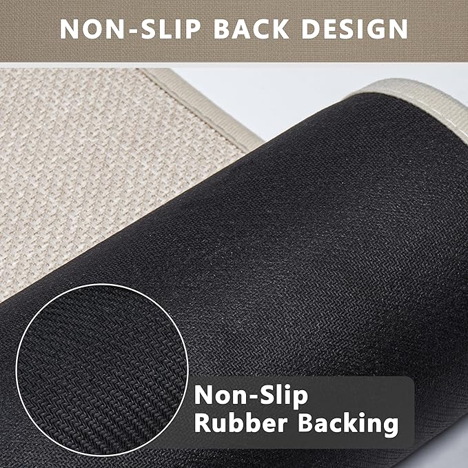 Non-Slip Bath Mats Quick Dry Absorbent Bathroom Rugs Machine Washable Thin Woven Mats for Floor Fit Under Door Easy to Clean