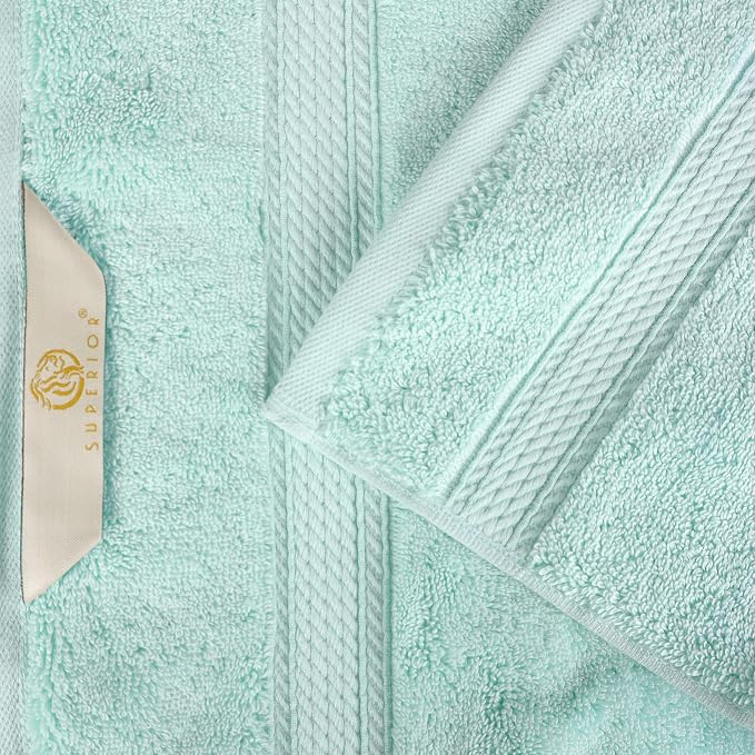 Superior Egyptian Cotton 800 GSM Plush & Absorbent, 9 Piece Set, Sea Foam | Quick Dry, Soft Luxury Towel Set, Bath Essentials, Guest Bath, Spa, 3 Bath, 3 Hand, 3 Face Towel, Madeline Towels