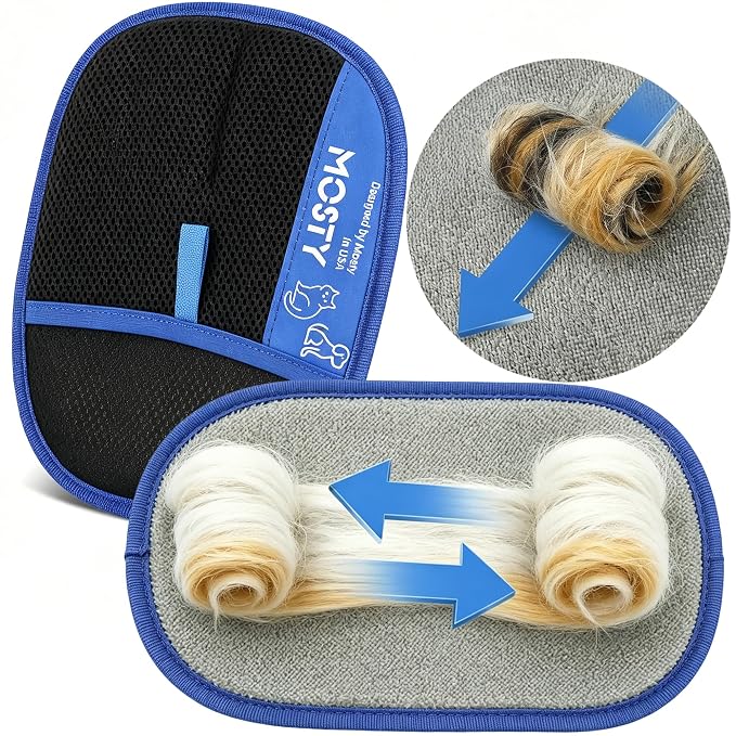 MOSTY Reusable Electrostatic Pet Hair Removal Gloves, 1PC | for Dogs & Cats, Magic Quick Fur Remover Tool for Sofa, Couch, Carpet Laundry & Car Seats, Must for Pet Owner