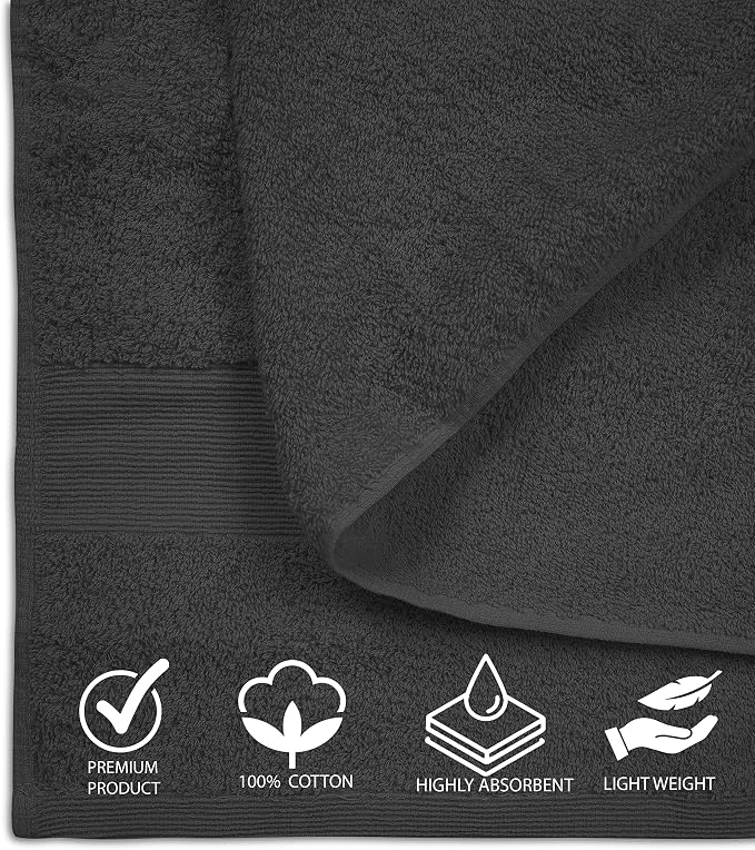 100% Cotton Luxury Bath Sheets - Pack of 2 (35" x 70") | Super Soft, Quick-Dry & Highly Absorbent Towels for Bathroom, Home, Spa & Gym (Grey)