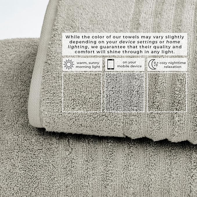 Great Bay Home 2 Pack Bath Sheet Set - 100% Cotton Towel Set - Absorbent & Quick-Dry Oversized Towels for Bathroom (Mid Grey)