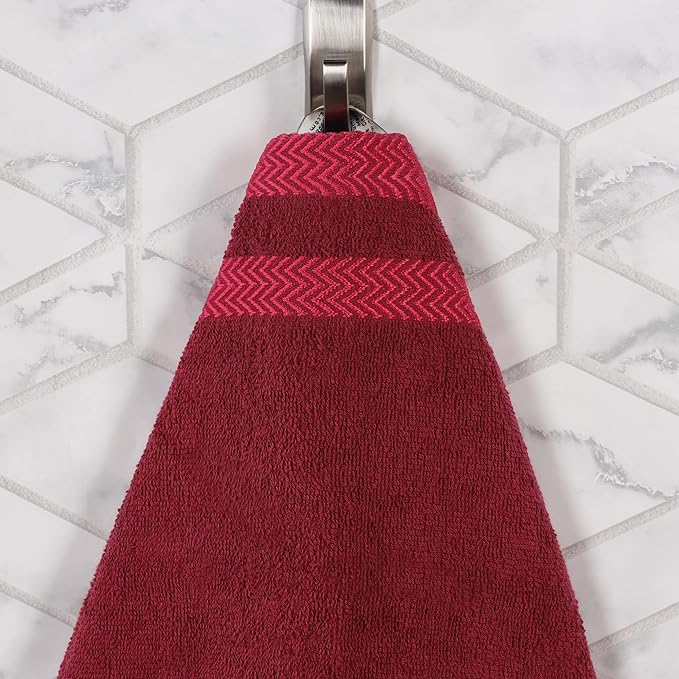 Superior Cotton Bath Sheet Set, Oversized Large Plush Soft Absorbent Body Towel, Shower, Spa, Hotel, Pool, Bath Basics, Home Essentials, Luxury, Fluffy, Quick Dry, Hays Collection, Set of 2, Cranberry