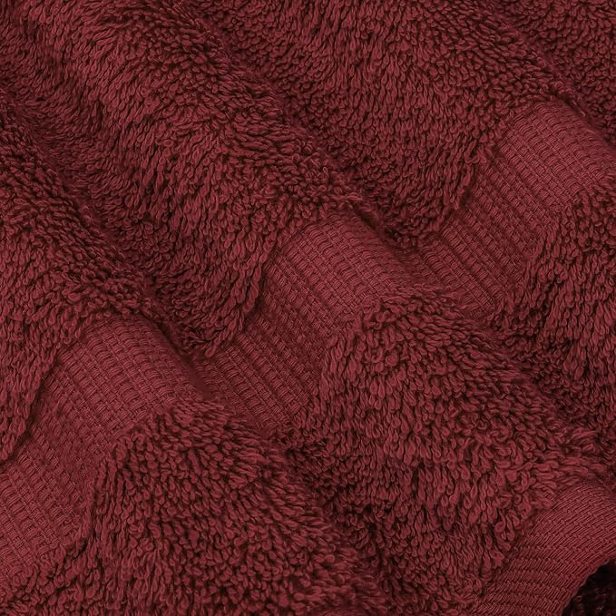 Chakir Turkish Linens 4 Piece Washcloth Set, 100% Cotton Luxury Turkish Washcloths for Bathroom, Soft Absorbent Washcloths, 13 x 13 Inches, Cranberry