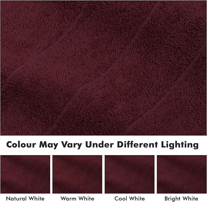 Bath Towels Set of 4 – 100% Ring Spun Cotton Burgundy Extra Large Towels for Bathroom, Spa Use (55x28 in) – 550 GSM Super Soft and Quick Dry Large Bath Sheets for Adults
