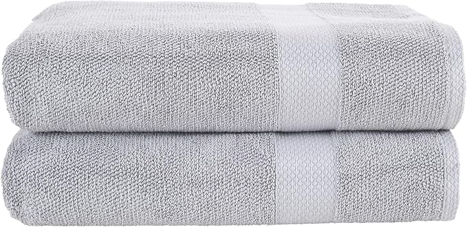 MAURA Premium Bath Sheets 100% Cotton 35x70 Oversized Ultra Absorbent Quick Dry Soft Towel Set for Bathroom Extra Large Bath Towels, Cool Grey