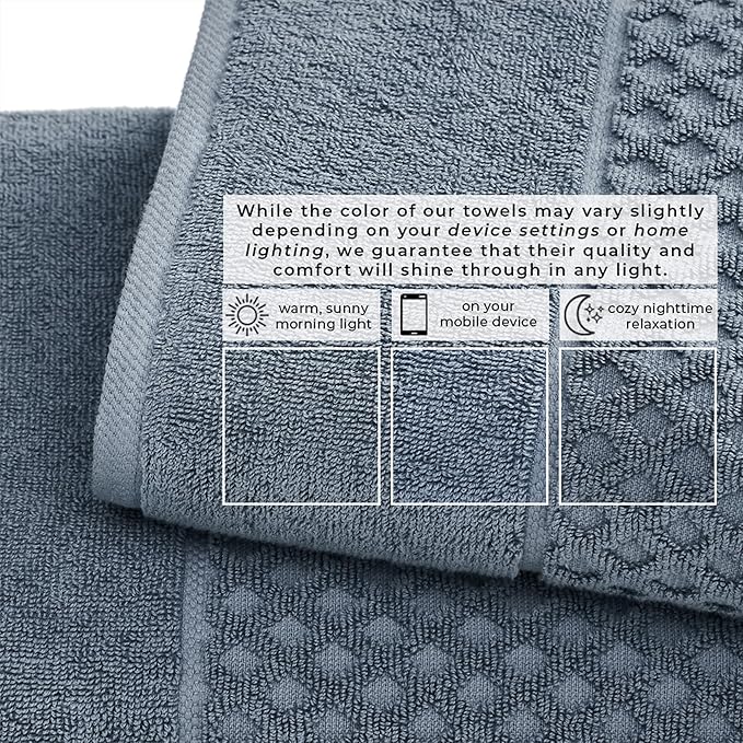 Great Bay Home Oversized Bath Sheets - 100% Cotton 2 Pack 68x35 Extra Large Towel - Absorbent, Durable, Quick-Dry Towels for Bathroom (Blue)