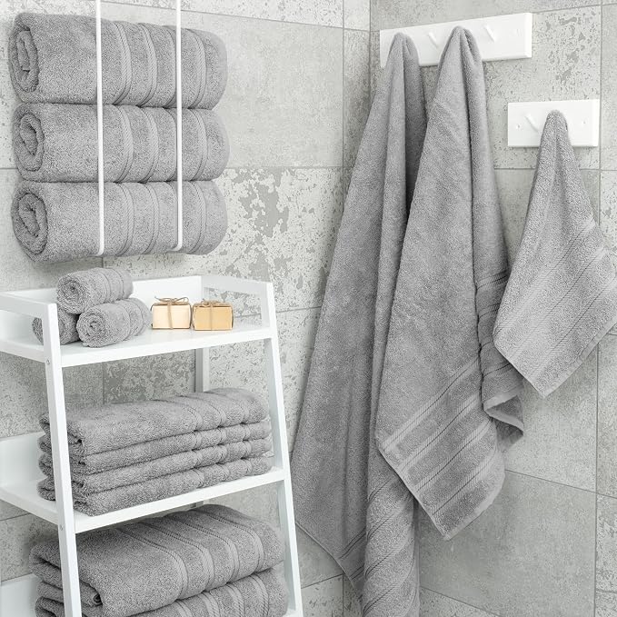 American Soft Linen 100% Cotton Luxury Turkish Towels, 4 PC Bath Towel Set | Soft Absorbent Quick Dry OEKO Tex Standard 100 Certificated Durable Machine Washable Breathable Premium Hotel Quality