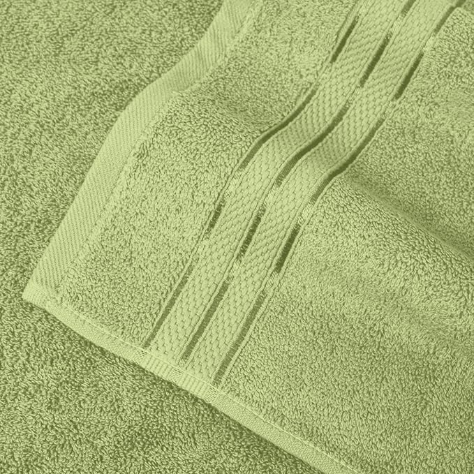 Elegant Comfort Three Line Popcorn Towel Set for Bathroom 16 x 28 inches, Premium Hotel Quality 4-Pack Hand Towels, 100% Turkish Cotton, Soft and Durable, Quick Dry and Highly Absorbent, Sage Green