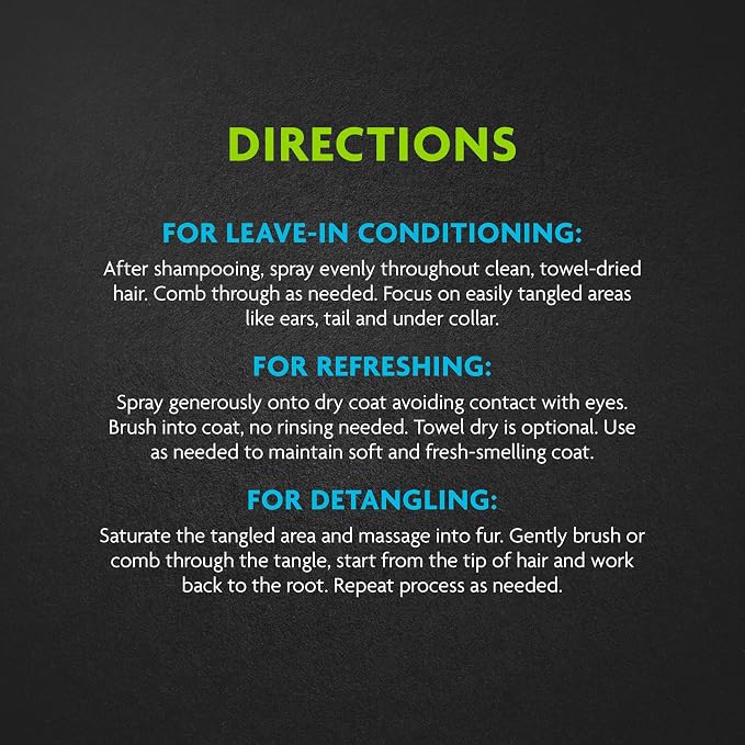 FURminator deTangling Leave-in Conditioner Spray, 8.5 Ounces, Lightly Scented, Gentle Ingredients Keep Coat and Skin Moisturized
