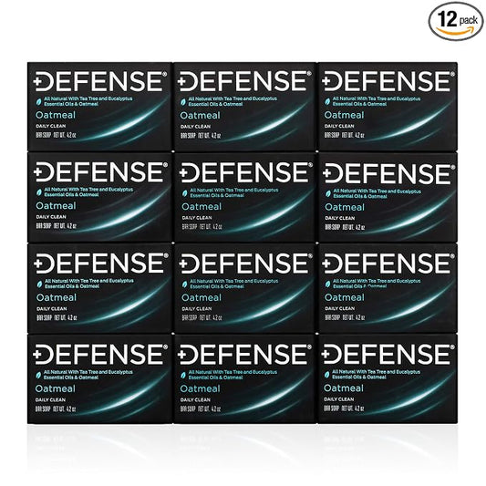 Defense Soap 12pk All Natural Oatmeal Bar Soap for Men | Made by Wrestlers with Tea Tree Oil & Eucalyptus Oil to Promote Healthy Skin