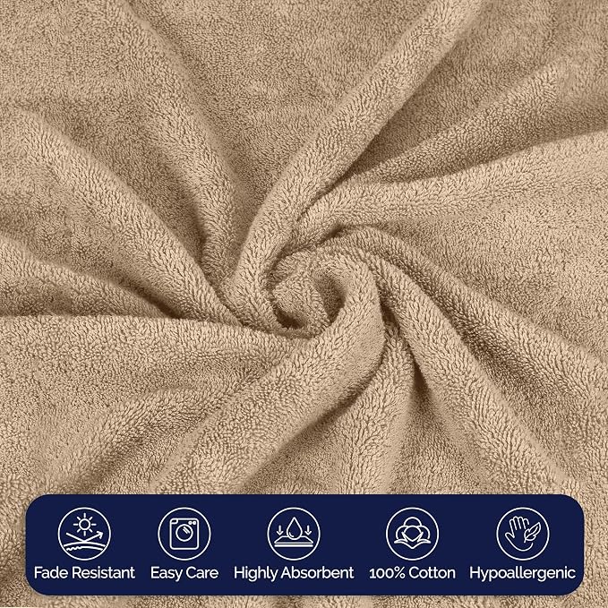 Elegant Comfort Premium Super Soft Highly Absorbent 1 Piece Oversized Bath Sheets - 40" x 80" inch, Luxurious Hotel Spa Quality 100% Turkish Cotton Extra Large Bath Towels for Adults, Taupe