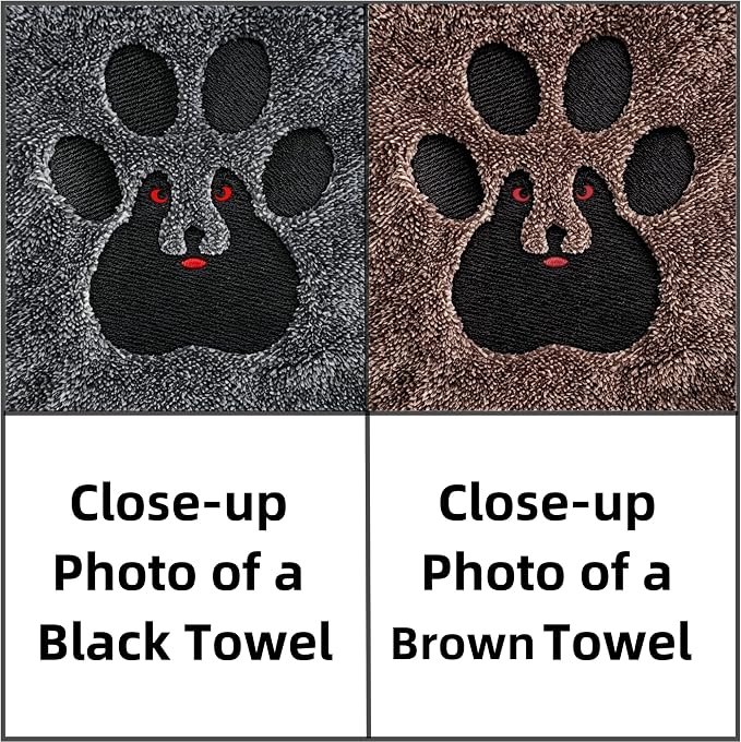 Dogvingpk Extra Large Dog Towel 2 Pack, Super Absorbent Soft Quick Drying Microfiber Pet Bath Towels for Large & Medium Dogs (XL-55" * 36", Black and Brown)