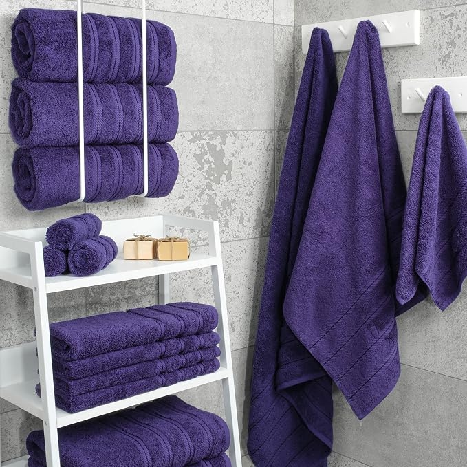 American Soft Linen 100% Cotton Luxury Turkish Towels, 4 PC Bath Towel Set | Soft Absorbent Quick Dry OEKO Tex Standard 100 Certificated Durable Machine Washable Breathable Premium Hotel Quality