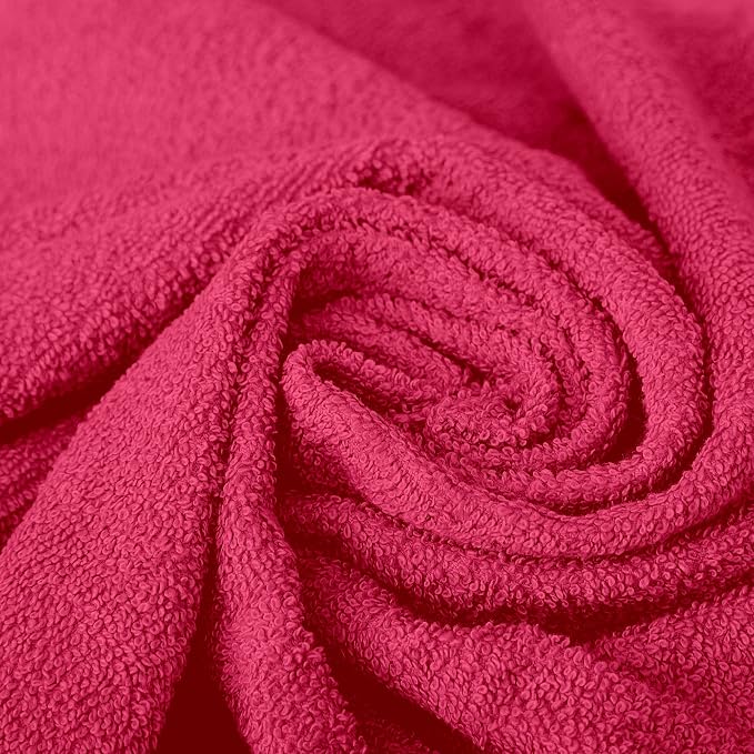Personalized Passion 3-Pack Towels Set with Embroidered Text - Super Soft & Absorbent Turkish Cotton Towels for Bathroom, Spa, Gym, Pool and Hotels - Includes 1 Bath, 1 Hand, 1 Washcloth - Hot Pink
