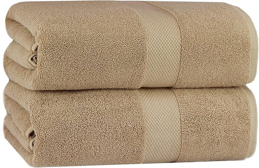 COTTON CRAFT Hotel Spa Luxury Bath Sheet - 2 Pack - Oversized Extra Large 40 x 80 - Heavyweight 700 GSM 2 Ply Ringspun Cotton - Soft Absorbent Everyday Use Home Bath Easy Care Towel Set - Linen