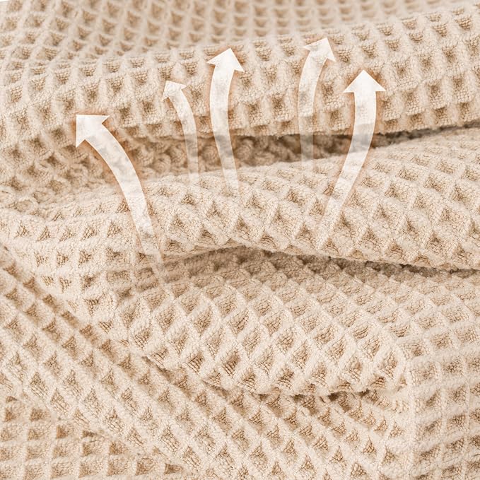MICROFI New Microfiber Waffle Bath Towels, 2 Pieces, Soft, Absorbent, Fast Drying, Lint Free 430 GSM (30''x60''/76cm x 152cm)