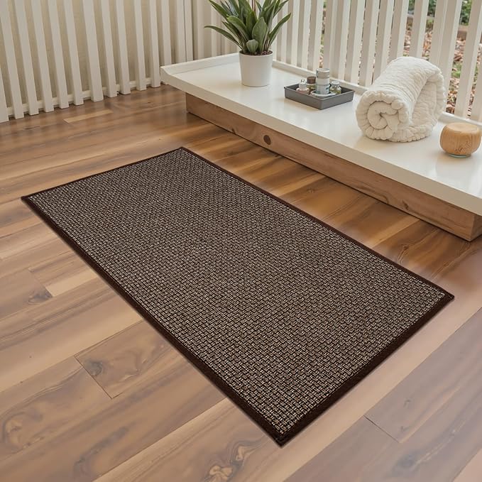 Bathroom Rugs Non Slip Bath Mat Quick Dry Absorbent Bath Mat for Bathroom Floor Ultra Thin Door Mat, 17" x 32"