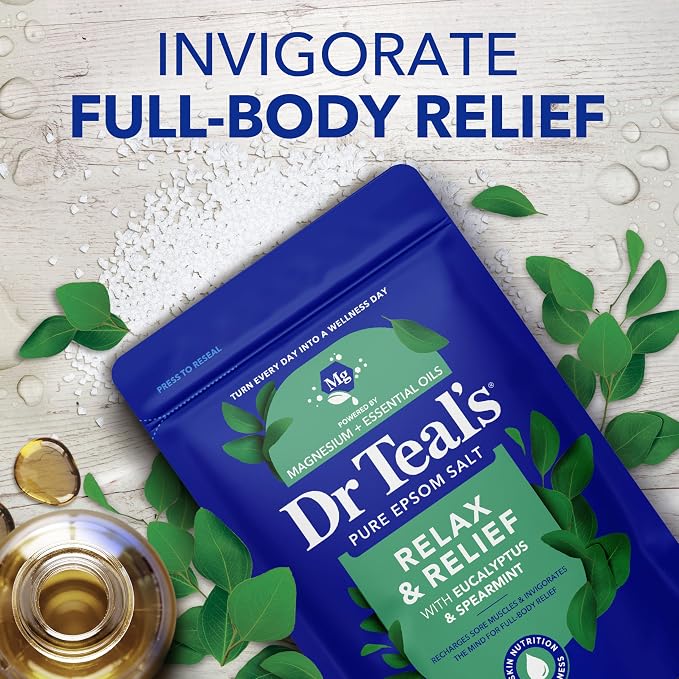 Dr Teal's Epsom Salt Magnesium Soak, Lavender, Eucalyptus & Wellness Trio, 3 lbs (Pack of 3)