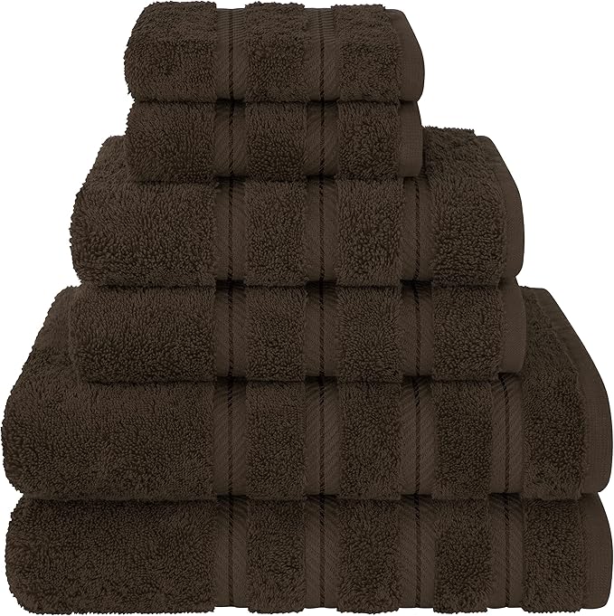 American Soft Linen 100% Cotton Luxury Turkish Towels, 6 Piece Towel Set | Soft Absorbent Quick Dry OEKO Tex Standard 100 Certificated Durable Machine Washable Breathable Premium Hotel Quality