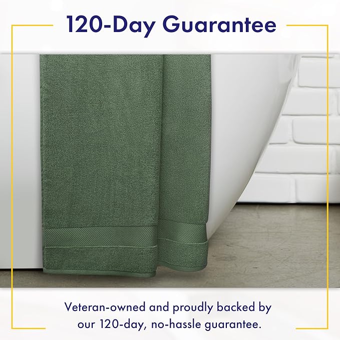 Alusa Home Ultra Soft & Plush Viscose from Bamboo Bath Sheets - 700 GSM Pack of 2 - Extra Large 70x35 in - Super Absorbent & Quick Drying (Hunter Green)