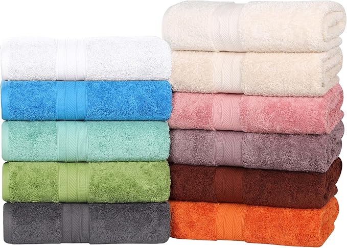Superior Long Staple 100% Combed Cotton 700GSM 2-Piece Solid Bath Sheet Set for Bathroom, Shower, Kitchen-Super Soft, Plush, Highly Absorbent, Assorted 2-Piece Bath Seets, Allure
