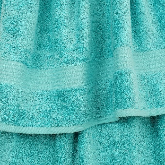 Cotton Paradise 100% Cotton Turkish Hand Towels, 4 Piece, Turquoise Blue