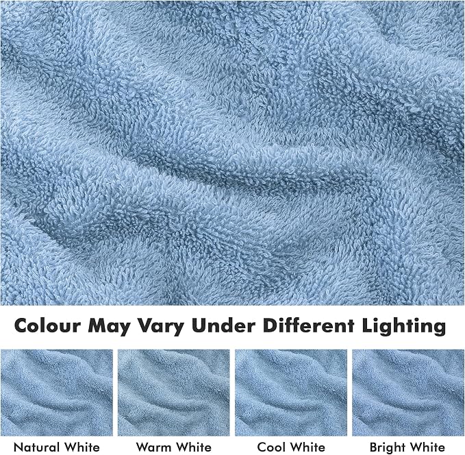 Face Towels Pack of 12 – 100% Cotton Wash Cloths (12x12 inch) – 550 GSM Soft, Quick Dry & Highly Absorbent Ring Spun Cotton Towels for Bathroom, Spa, Gym, Kitchen and for Daily Use - (Sky Blue)