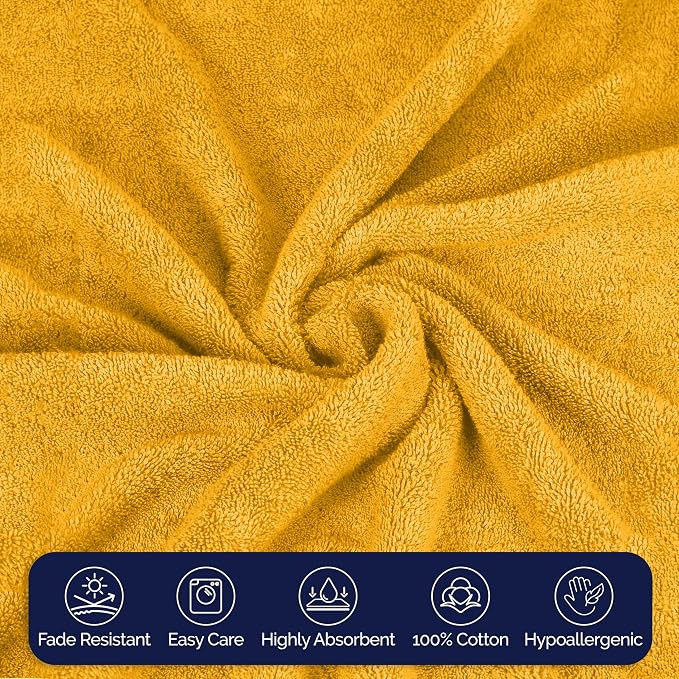 Elegant Comfort Premium Turkish Cotton 2 Pack Bath Towel Set - 27 x 54 inch, Luxurious Hotel Spa Quality 100% Turkish Cotton 2PC Bath Towel Set - Highly Absorbent - Soft Bathroom Towels, Orange