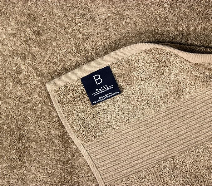 Luxury Oversized Bath Towels | 650 GSM, 34" x 56" | Hotel Quality, Soft & Highly Absorbent | Quick Dry, Thick, Combed Cotton Bathroom Towels | Mocha - 4 Pack