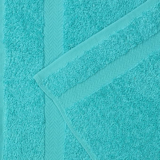 Superior 12-Piece Cotton Assorted Towel Set, Includes 6 Face Towel, 4 Hand, and 2 Bath Towels, Home, Bathroom, Guest Bath Essentials, Quick Dry, Absorbent, Franklin Collection - Turquoise
