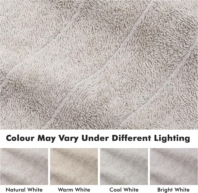 Bath Towels Set of 8 – 100% Cotton (Light Grey) Bathroom Towel Set Bale Includes 2 Bath, 2 Hand, 4 Face Towels – Soft, Absorbent & Quick Dry Towel for Bathroom, Spa, Kitchen, Hotel Use