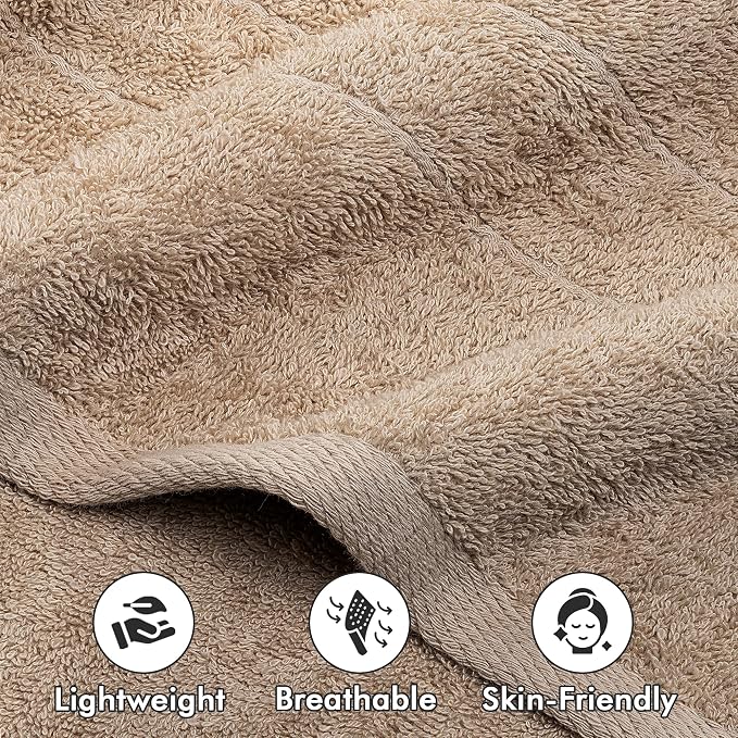 Bath Sheets – 550 GSM Extra Large Bathroom Sheet Set – Pack of 2 Jumbo Towels Beige (71x35in) – 100% Ring Spun Cotton Soft Quick Dry Large Bath Towels for Adults Hotel Spa Bathroom Use