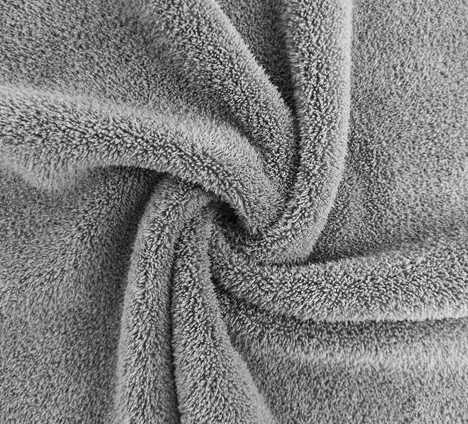 Kyapoo Baby Washcloths 12 Pack 12x12 Inches Microfiber Coral Fleece Extra Absorbent and Soft for Newborns, Infants and Toddlers-Grey