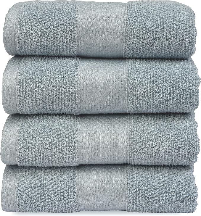 MAURA Premium Hand Towels 100% Cotton 16x30 Oversized Ultra Absorbent Quick Dry Soft Towels for Bathroom Extra Large Hand Towels, Serenity Blue