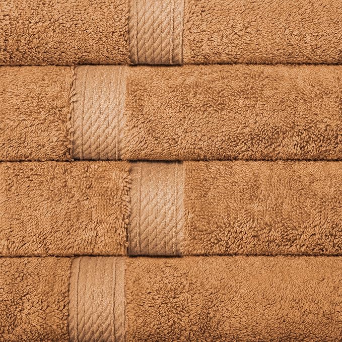 SUPERIOR Egyptian Cotton Ultra Plush & Absorbent, 10 Piece Set, Rust | Quick Dry, Soft Luxury Towel Set, Bath Essentials, Guest Bath, Spa, 2 Bath, 4 Hand, 4 Face Towels, Madeline Towels