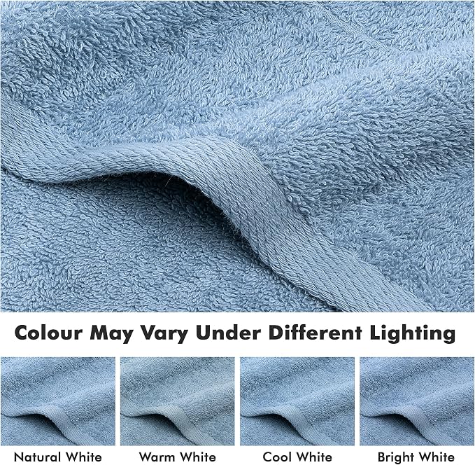 100% Ring Spun Cotton Hand Towels for Bathroom – 550 GSM Soft & Absorbent Towel Set– Pack of 6 Small Towel (34x20in) – Quick Dry Luxury Cotton Hand Towels – Sky Blue