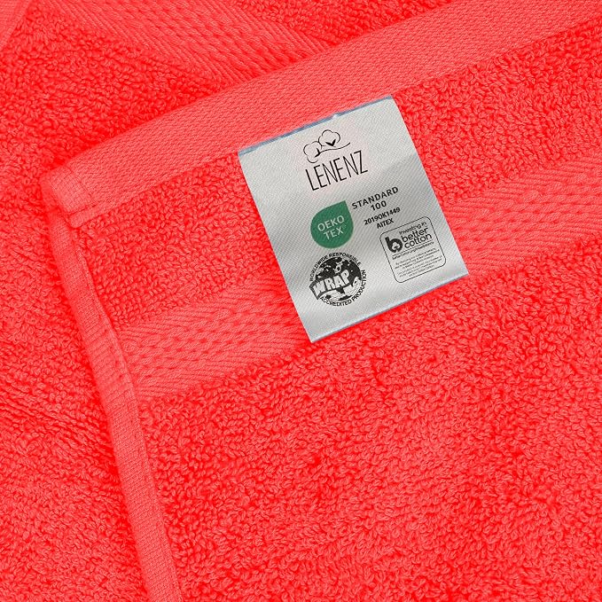 Soft Wash Cloths - 12 Pack Plush and Absorbent Cotton Washcloths for Face, Body, and Baby - Multi-Purpose, Quick-Dry Wash Cloths Set 13x13'' (Red)