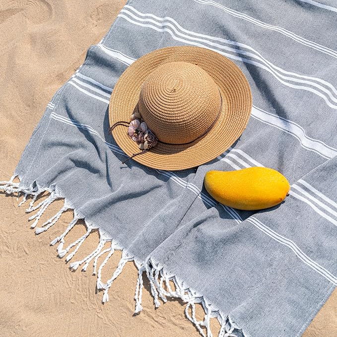 Aegero Turkish Beach Towel, 36"x71" Quick Dry Sand Free Oversized Bath Pool Swim Towel, Lightweight Travel Turkish Towels Vacation Essentials, Pink