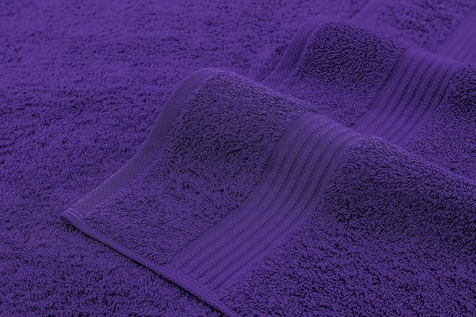 American Bath Towels 100% Cotton 6 Piece Turkish Towel Set, Ultra Soft Absorbent Bathroom Towels, 2 Bath Towel 2 Hand Towels 2 Washcloths, Purple